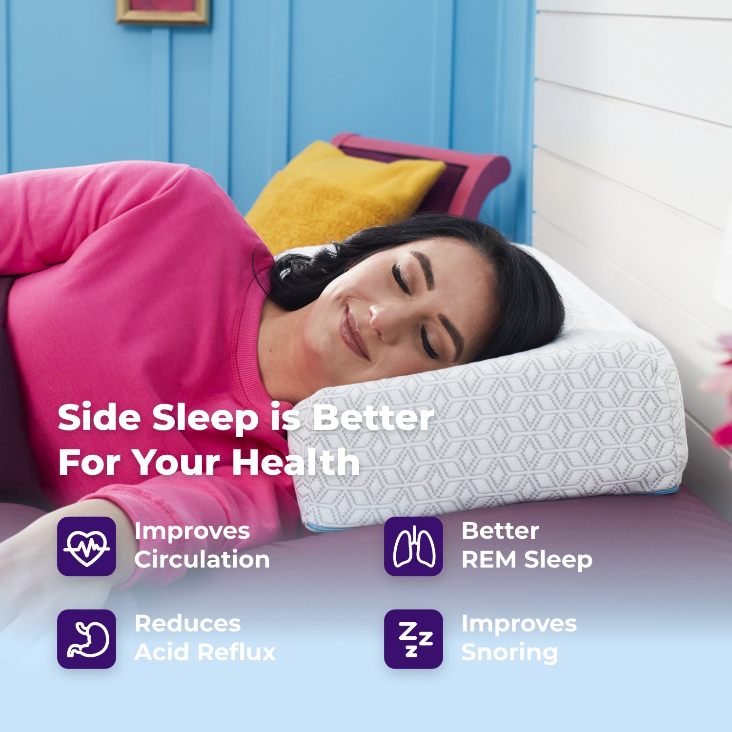 Square Side Sleeper Pillow - Pain Free Sleep